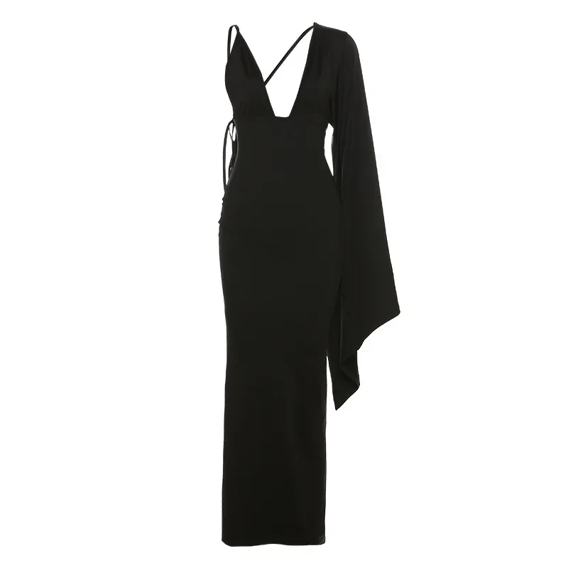 Vestido One Shoulder Luxe – Negro